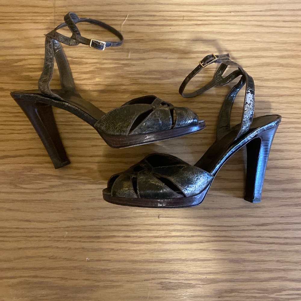 Stuart Weitzman Leather Animal Print Sandals. Sz 7 GUC